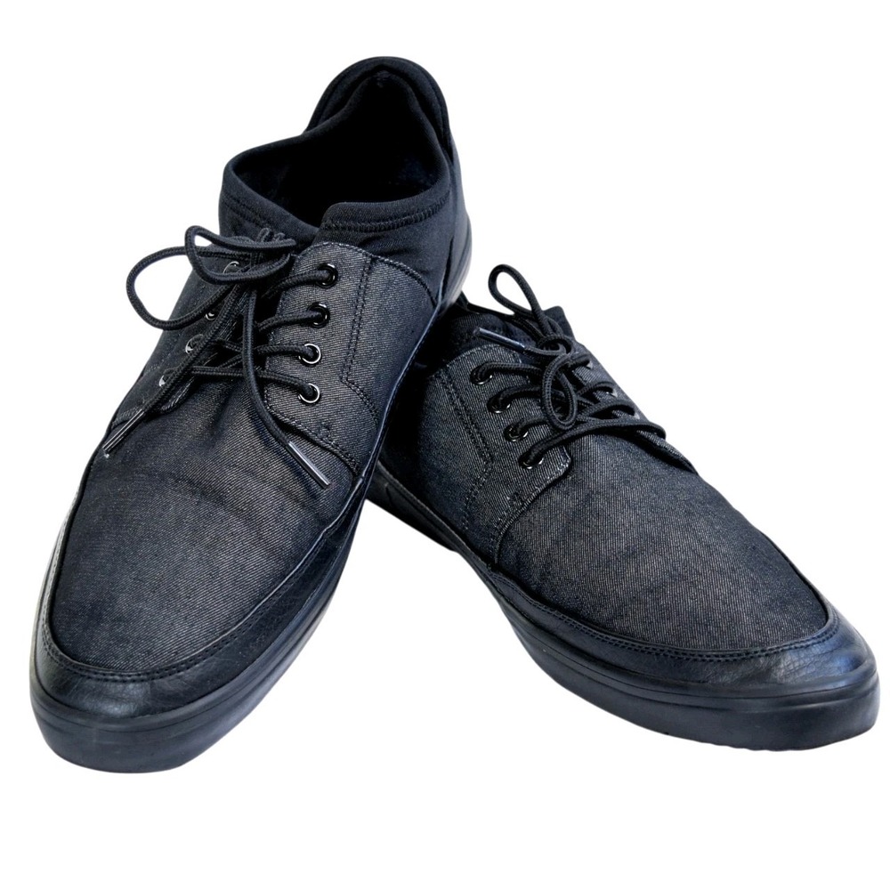 Rock & Republic Werner Men's 12 Black Denim Lace Up Casual Sneakers Shoes 12M
